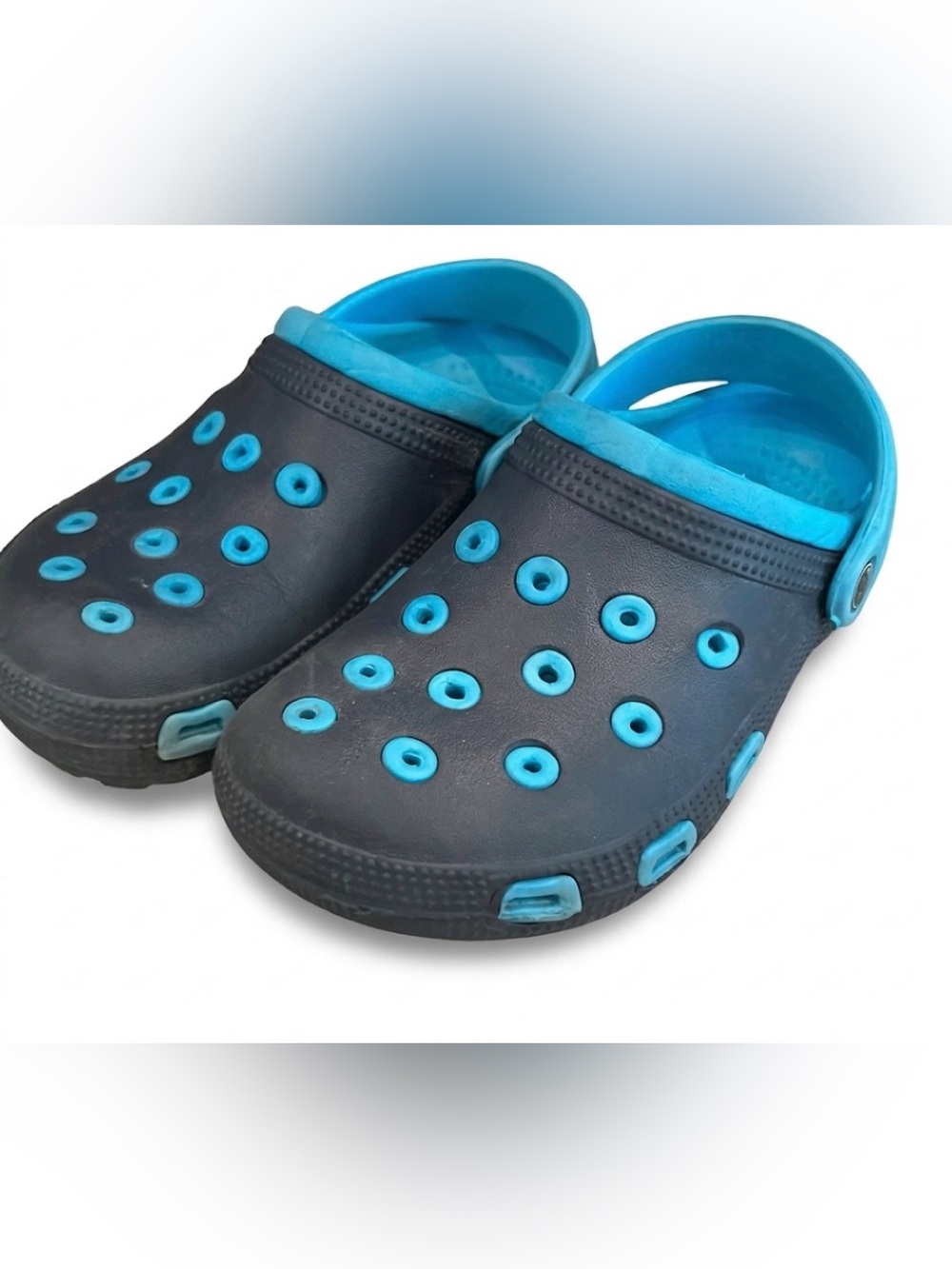 Blue Kids Crogs size 2